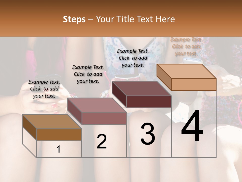 A Group Of Women Sitting Next To Each Other Holding Cell Phones PowerPoint Template