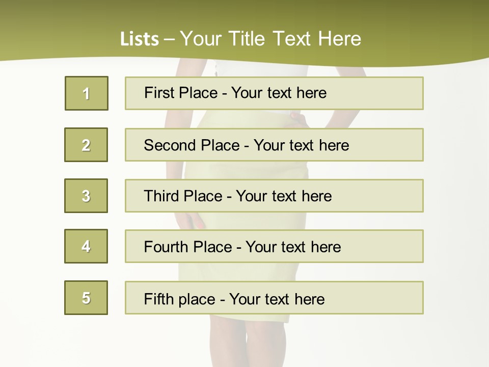 A Woman In A Yellow Skirt Is Posing For A Picture PowerPoint Template