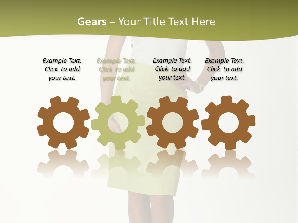 A Woman In A Yellow Skirt Is Posing For A Picture PowerPoint Template