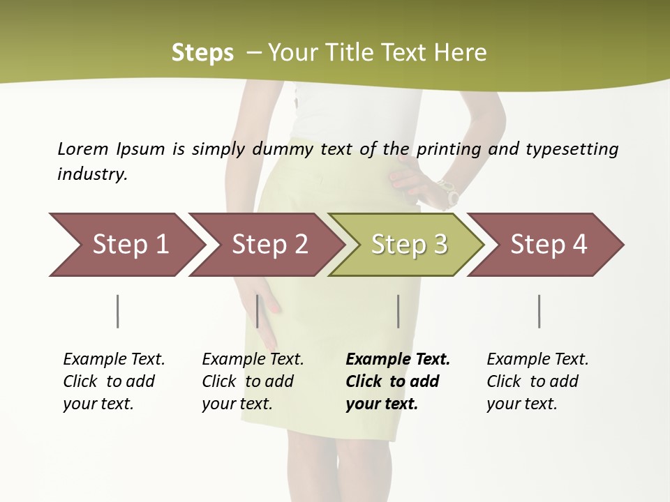 A Woman In A Yellow Skirt Is Posing For A Picture PowerPoint Template