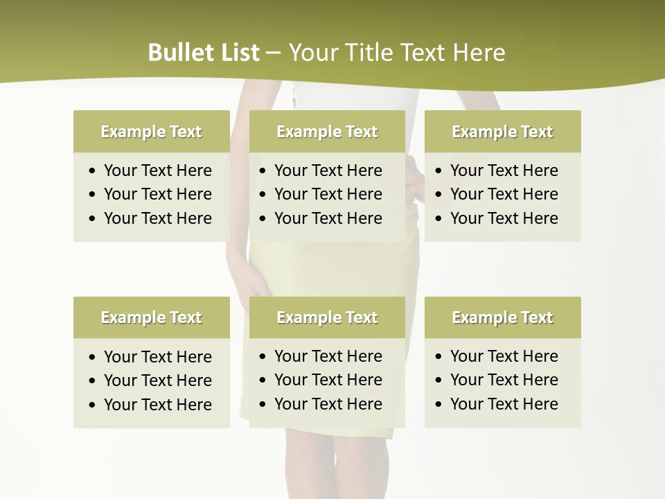 A Woman In A Yellow Skirt Is Posing For A Picture PowerPoint Template