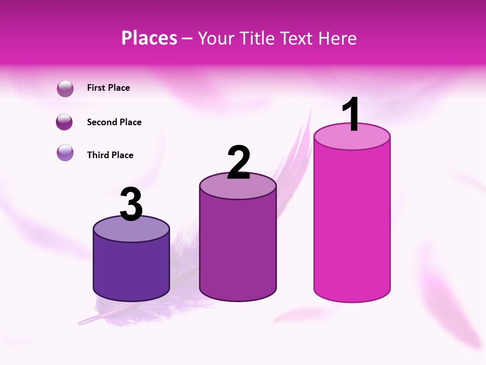 A Purple Feather Is Flying In The Air PowerPoint Template