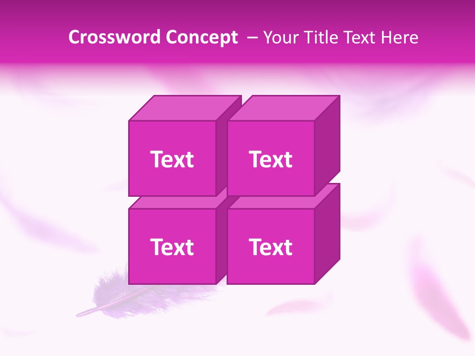 A Purple Feather Is Flying In The Air PowerPoint Template