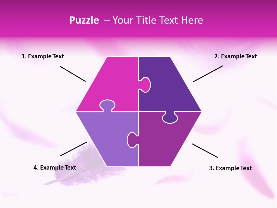A Purple Feather Is Flying In The Air PowerPoint Template