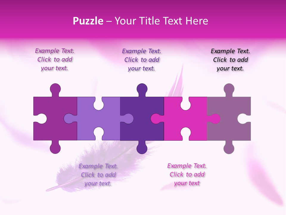 A Purple Feather Is Flying In The Air PowerPoint Template