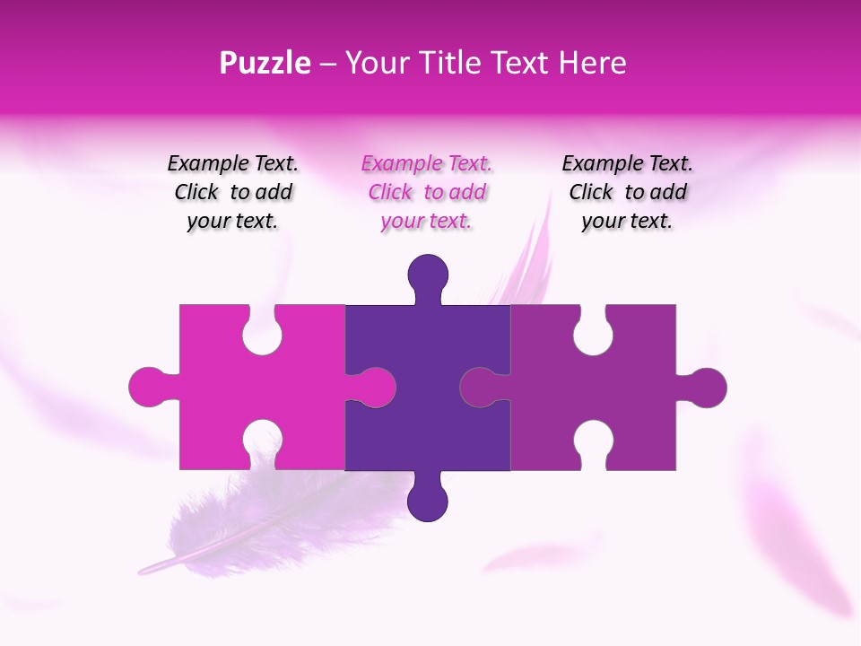 A Purple Feather Is Flying In The Air PowerPoint Template