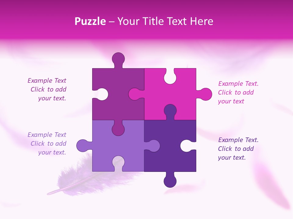 A Purple Feather Is Flying In The Air PowerPoint Template