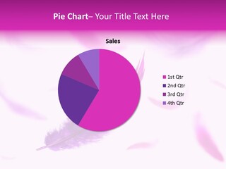 A Purple Feather Is Flying In The Air PowerPoint Template