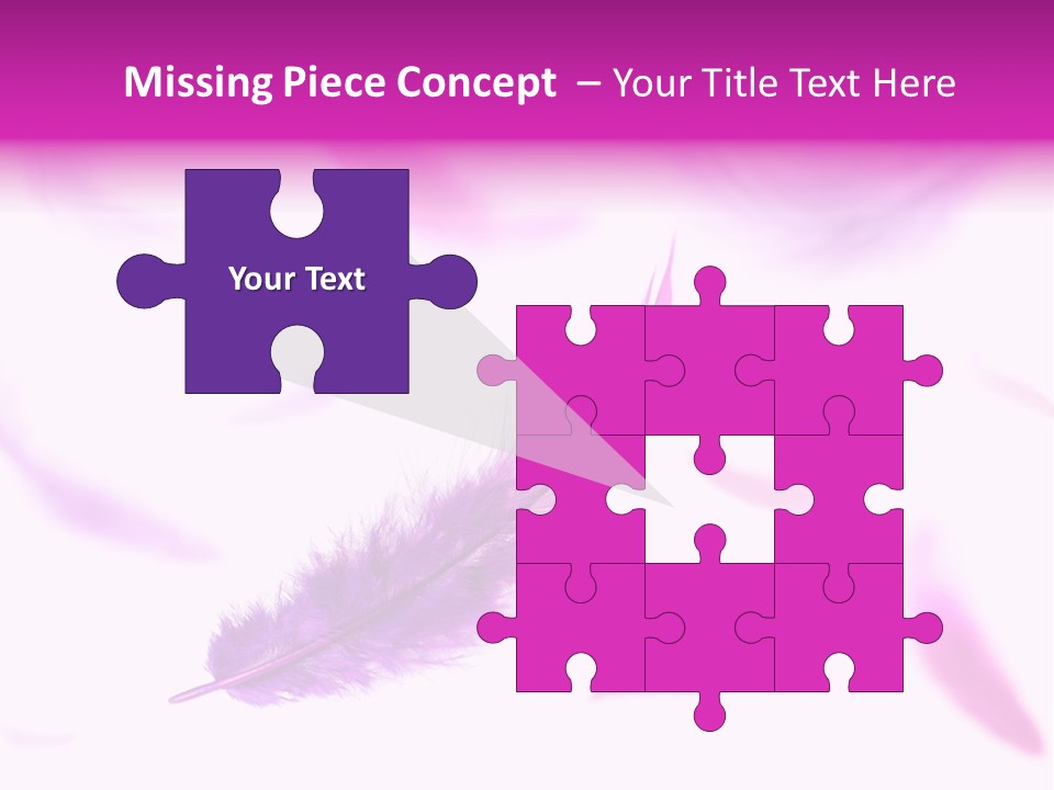 A Purple Feather Is Flying In The Air PowerPoint Template