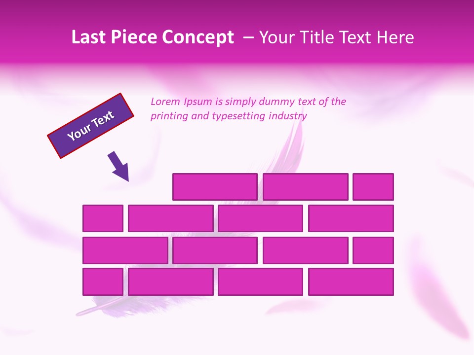 A Purple Feather Is Flying In The Air PowerPoint Template
