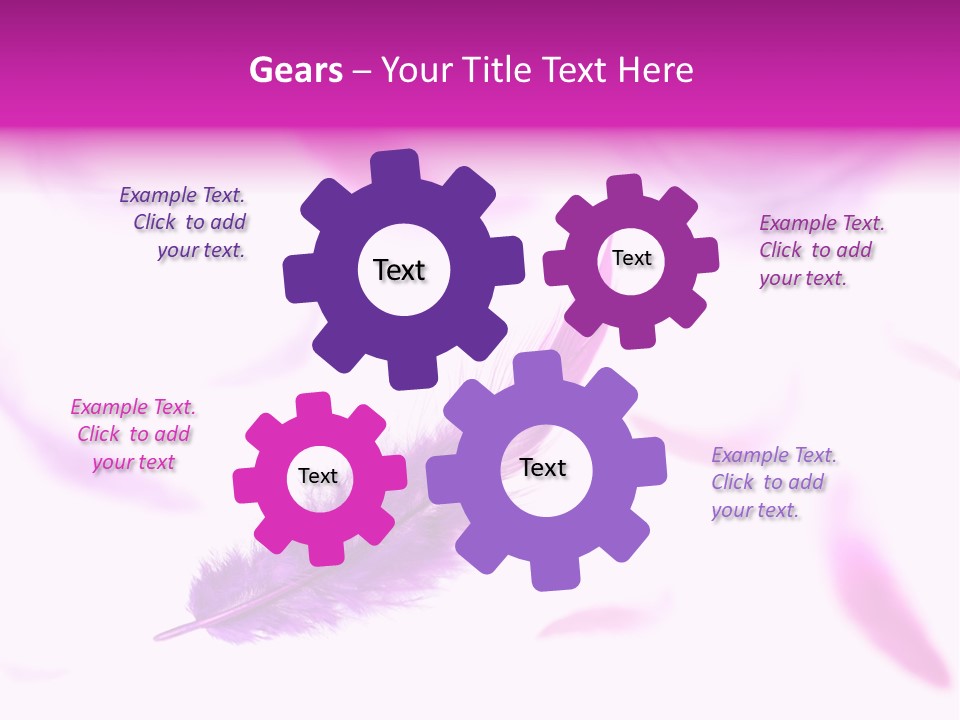 A Purple Feather Is Flying In The Air PowerPoint Template