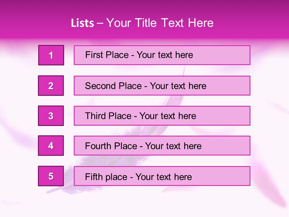 A Purple Feather Is Flying In The Air PowerPoint Template