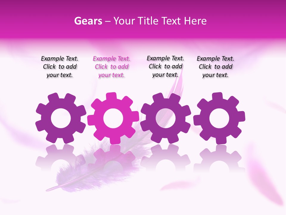 A Purple Feather Is Flying In The Air PowerPoint Template