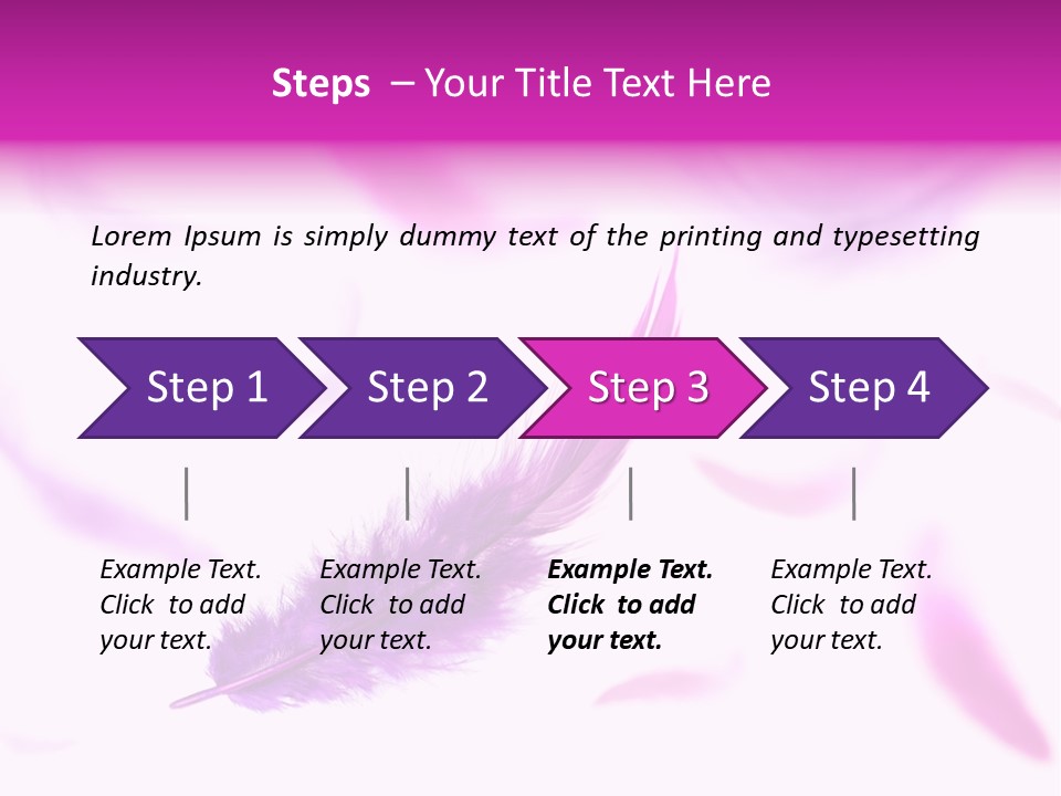 A Purple Feather Is Flying In The Air PowerPoint Template
