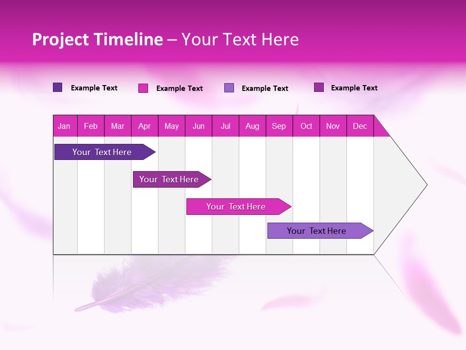 A Purple Feather Is Flying In The Air PowerPoint Template