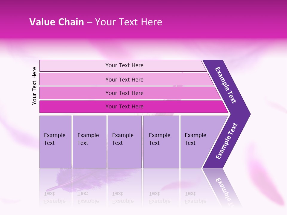 A Purple Feather Is Flying In The Air PowerPoint Template