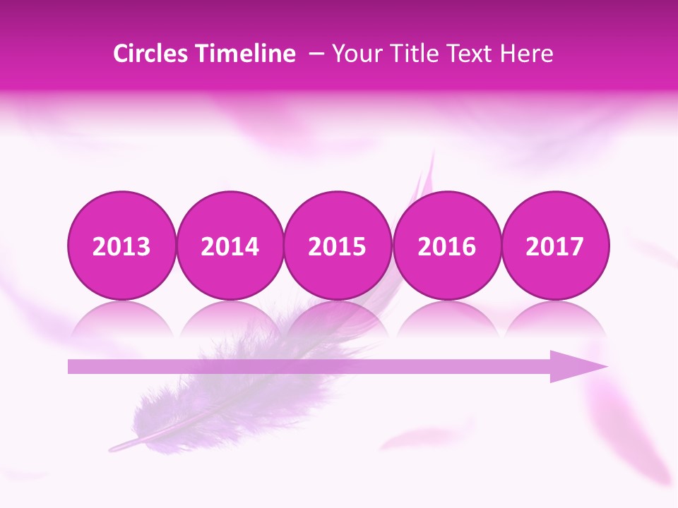 A Purple Feather Is Flying In The Air PowerPoint Template