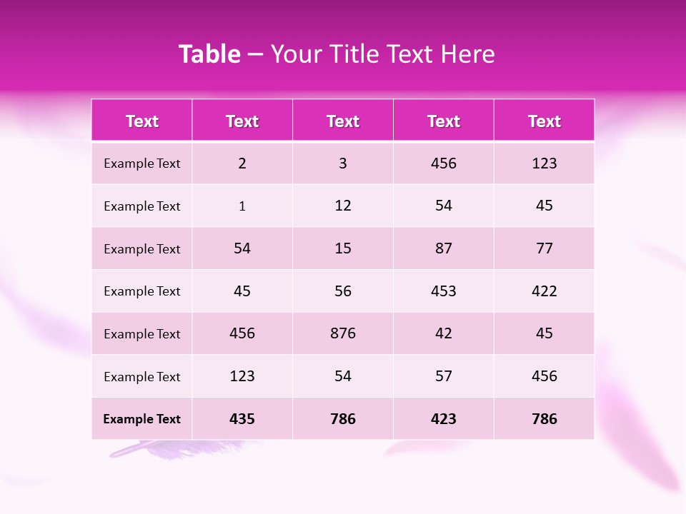 A Purple Feather Is Flying In The Air PowerPoint Template