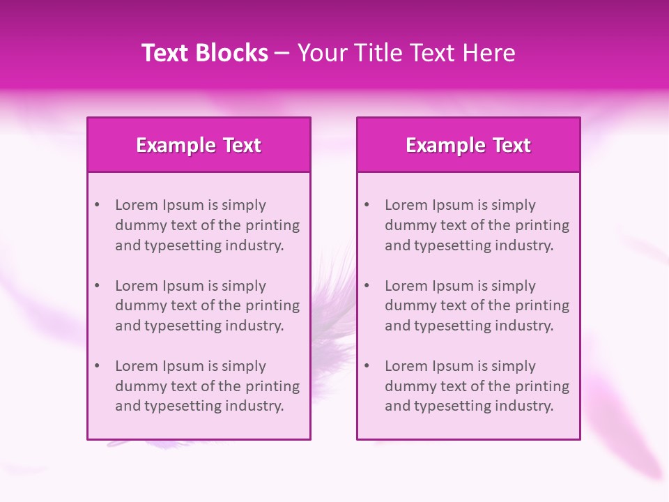 A Purple Feather Is Flying In The Air PowerPoint Template