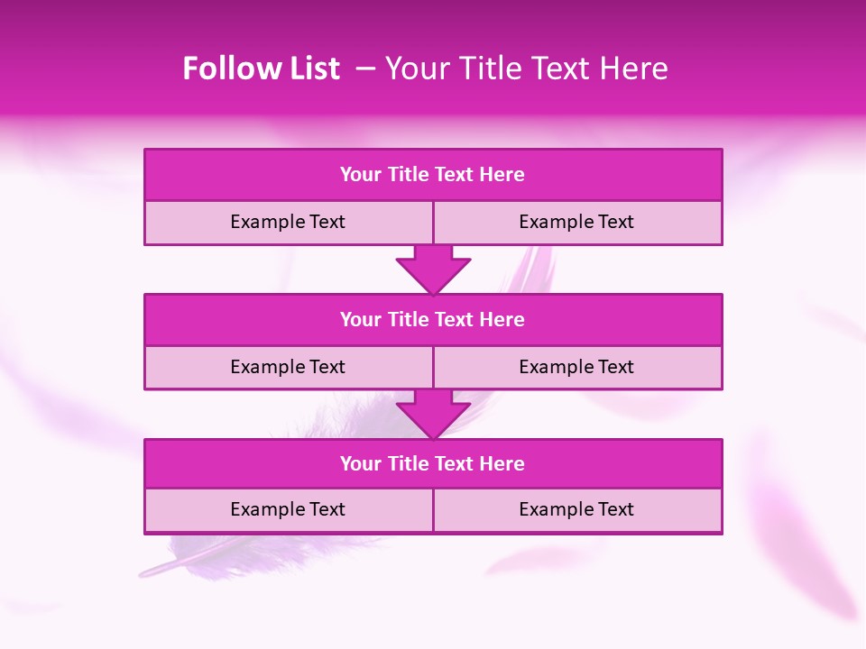 A Purple Feather Is Flying In The Air PowerPoint Template