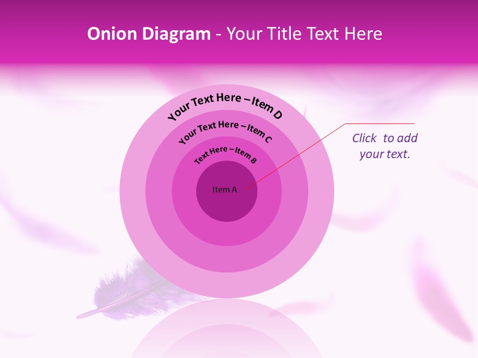 A Purple Feather Is Flying In The Air PowerPoint Template