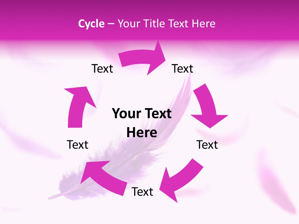 A Purple Feather Is Flying In The Air PowerPoint Template