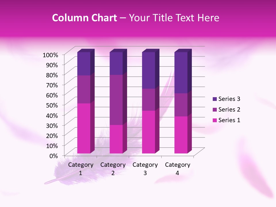 A Purple Feather Is Flying In The Air PowerPoint Template