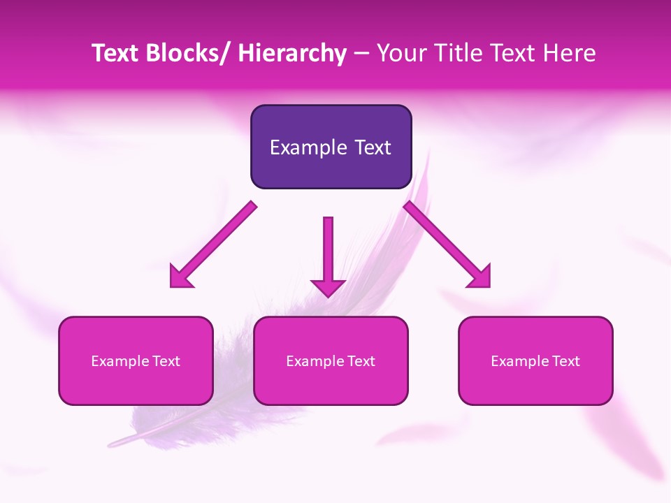 A Purple Feather Is Flying In The Air PowerPoint Template