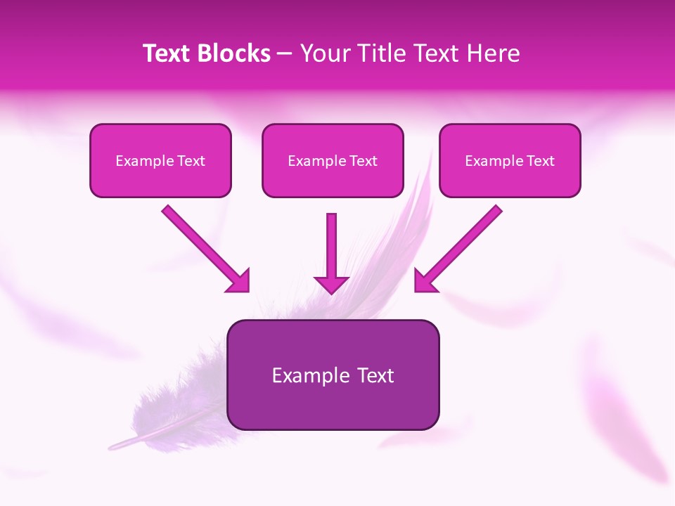 A Purple Feather Is Flying In The Air PowerPoint Template