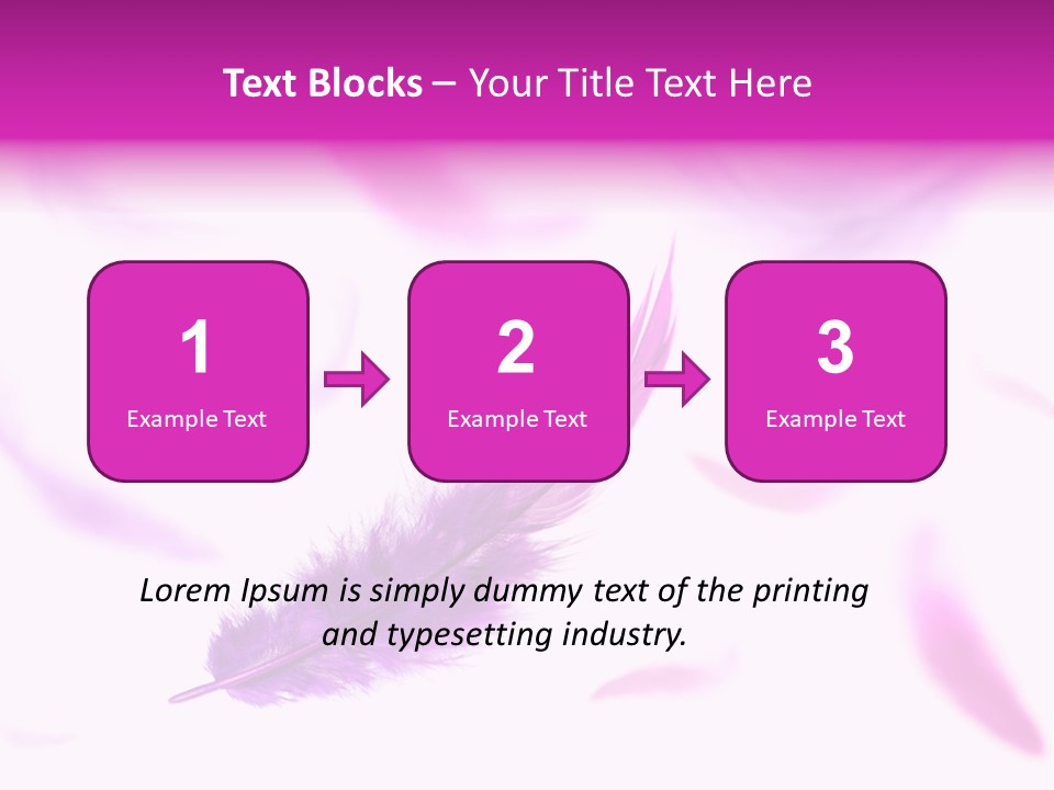 A Purple Feather Is Flying In The Air PowerPoint Template