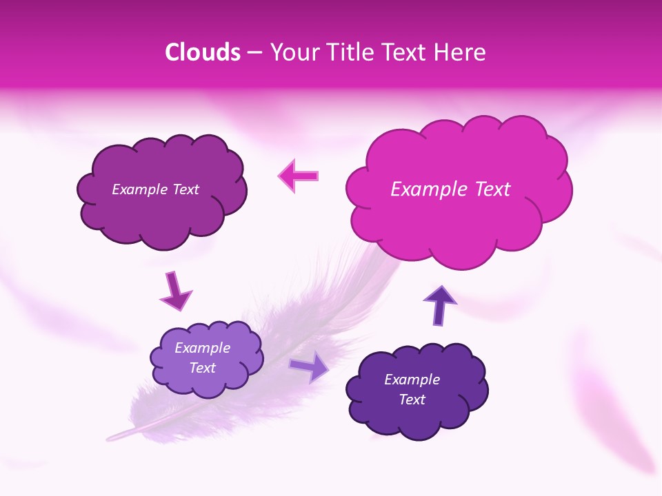 A Purple Feather Is Flying In The Air PowerPoint Template