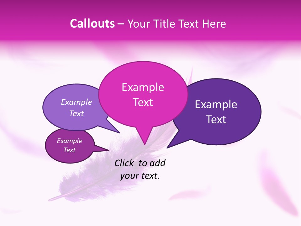 A Purple Feather Is Flying In The Air PowerPoint Template