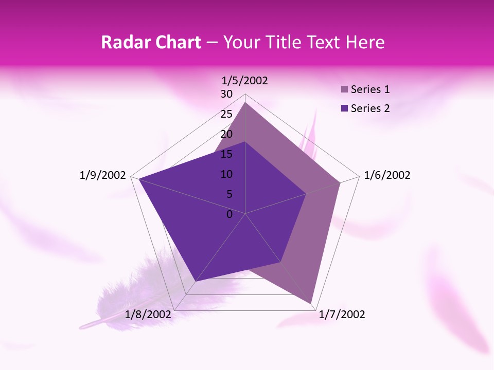 A Purple Feather Is Flying In The Air PowerPoint Template