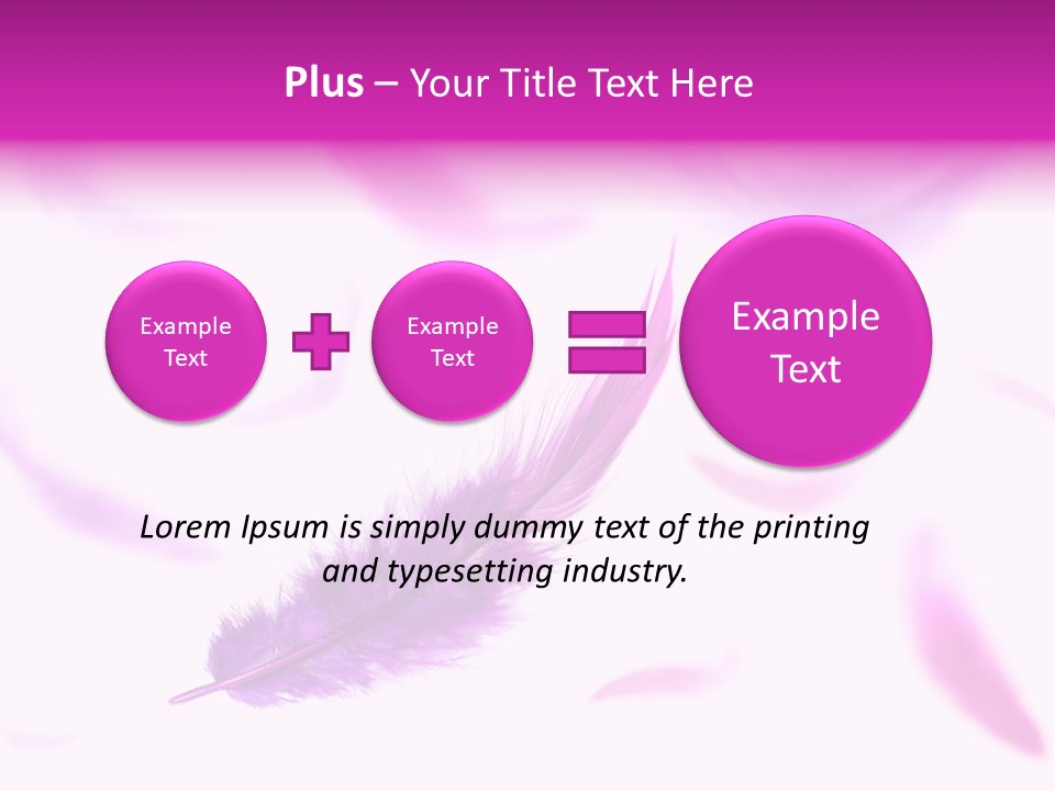 A Purple Feather Is Flying In The Air PowerPoint Template