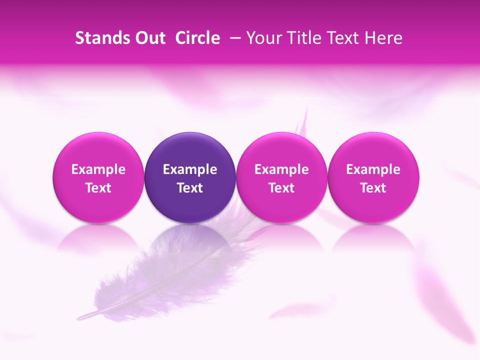 A Purple Feather Is Flying In The Air PowerPoint Template