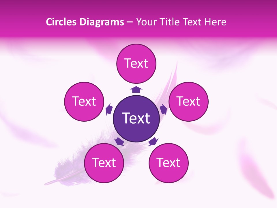 A Purple Feather Is Flying In The Air PowerPoint Template