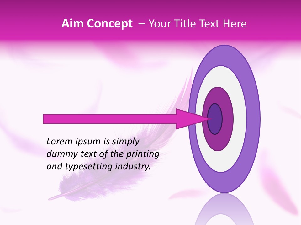 A Purple Feather Is Flying In The Air PowerPoint Template