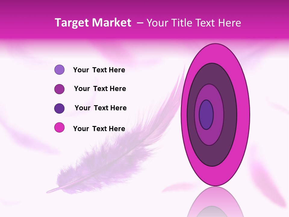 A Purple Feather Is Flying In The Air PowerPoint Template
