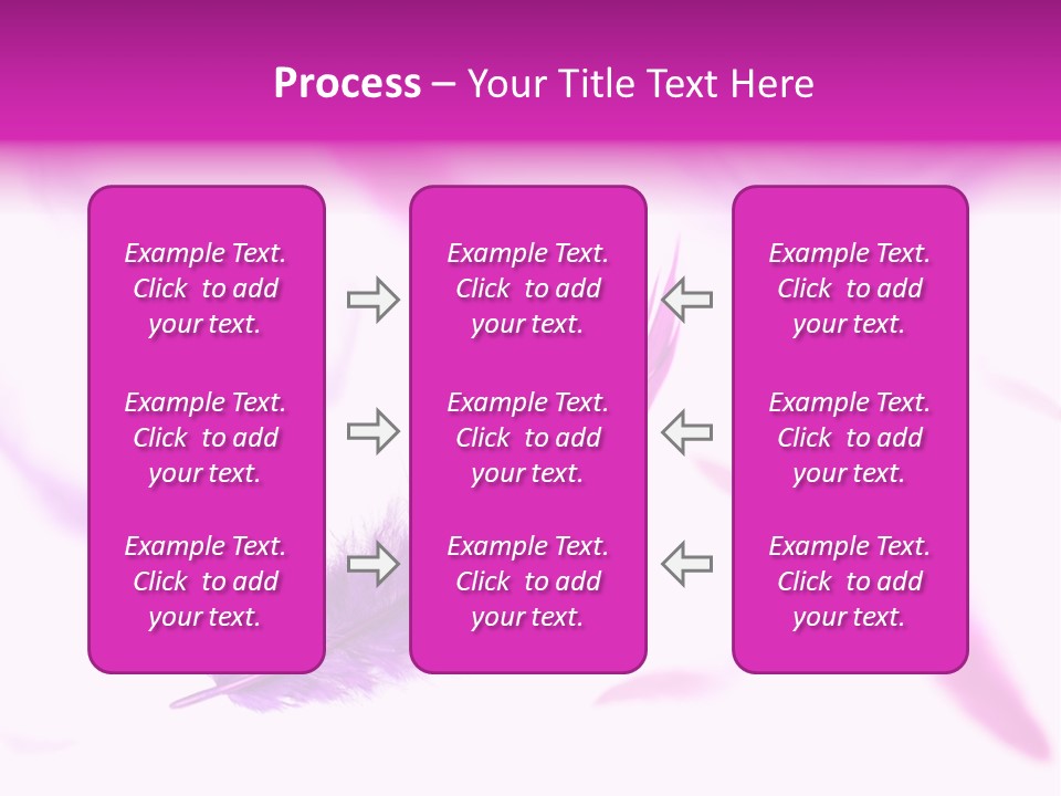 A Purple Feather Is Flying In The Air PowerPoint Template