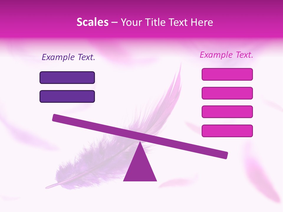 A Purple Feather Is Flying In The Air PowerPoint Template