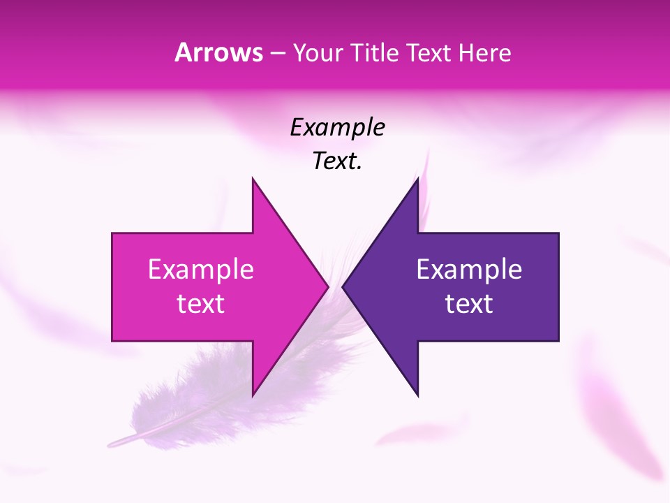 A Purple Feather Is Flying In The Air PowerPoint Template