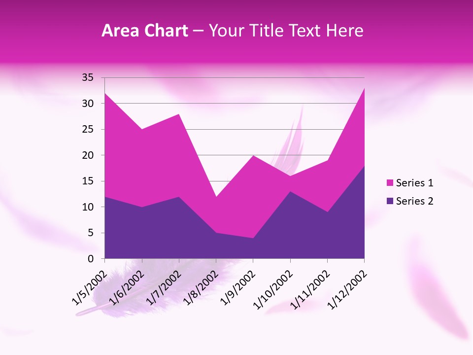 A Purple Feather Is Flying In The Air PowerPoint Template