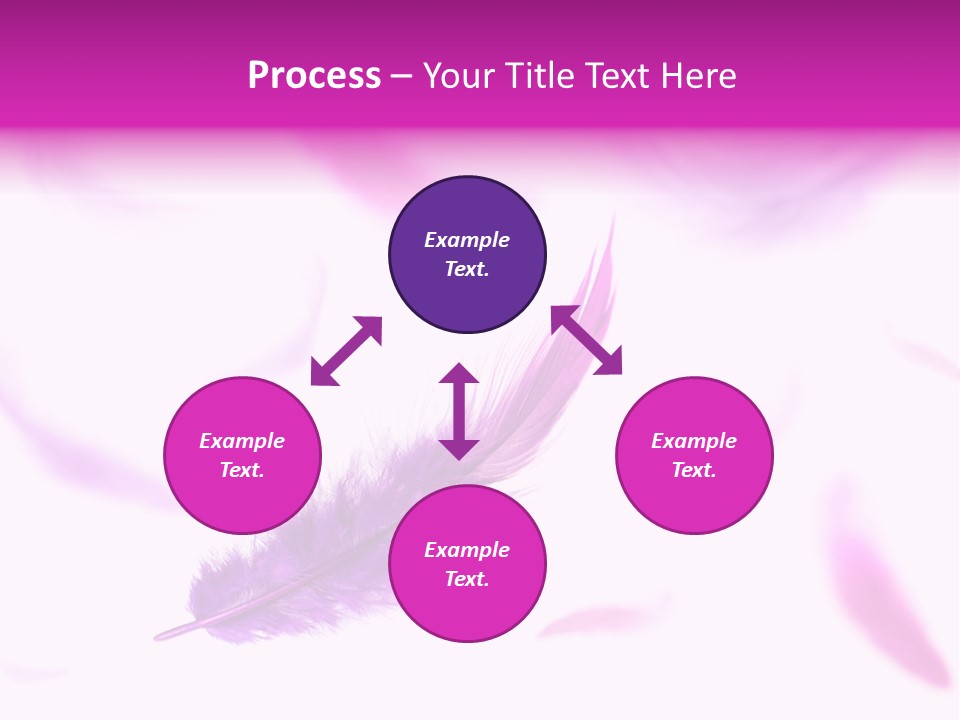 A Purple Feather Is Flying In The Air PowerPoint Template