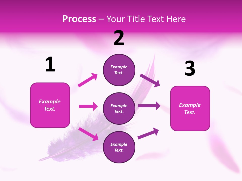 A Purple Feather Is Flying In The Air PowerPoint Template