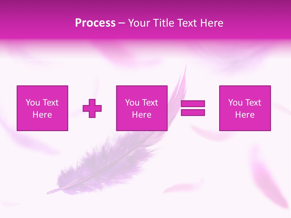 A Purple Feather Is Flying In The Air PowerPoint Template