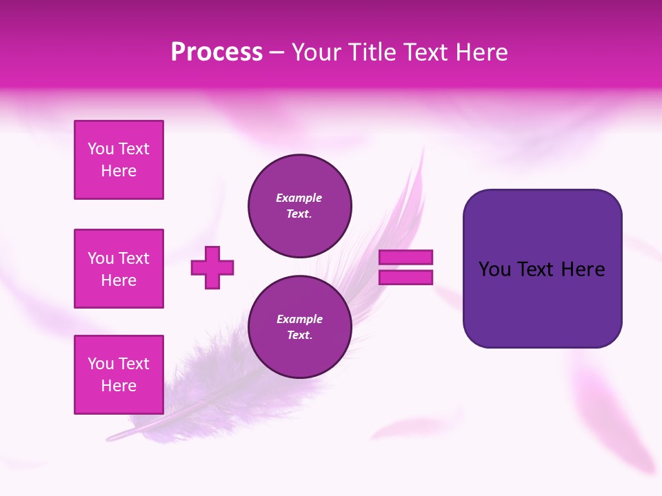 A Purple Feather Is Flying In The Air PowerPoint Template