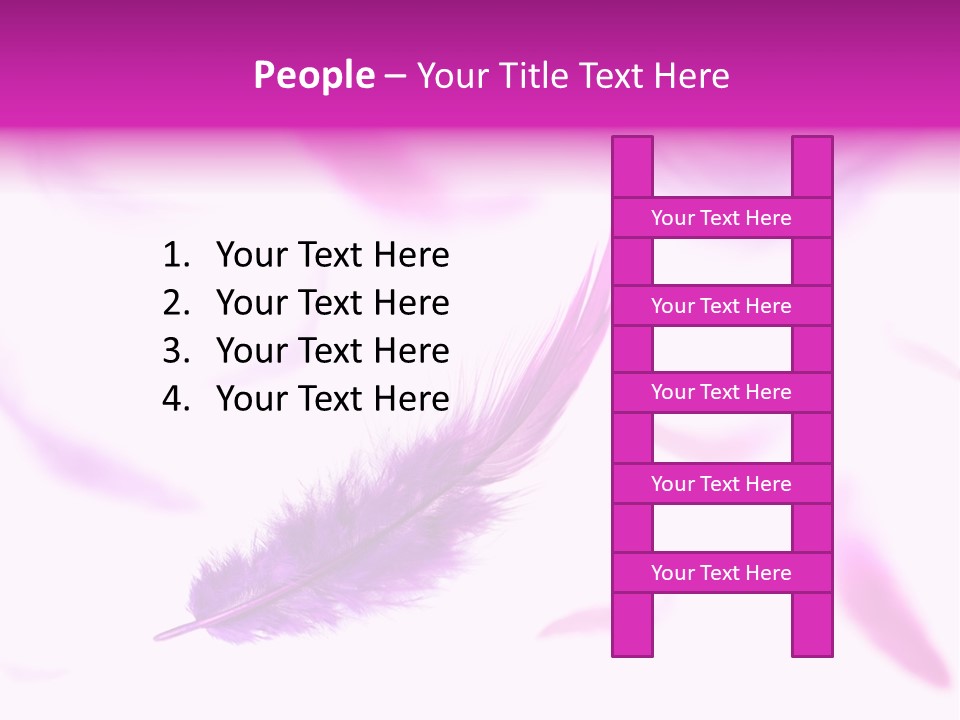 A Purple Feather Is Flying In The Air PowerPoint Template