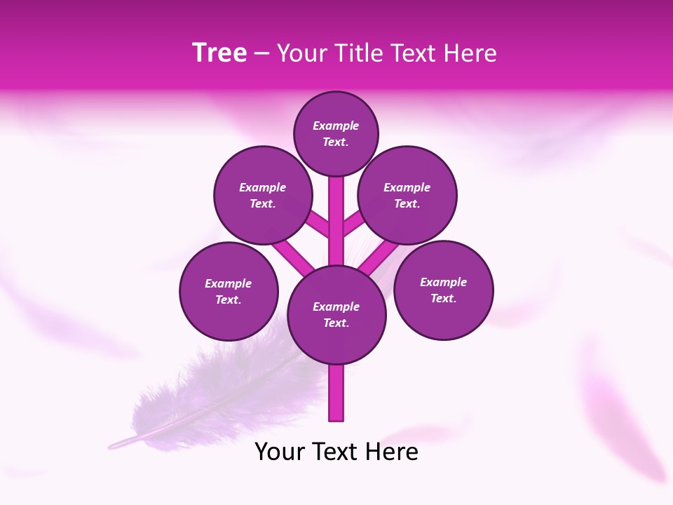 A Purple Feather Is Flying In The Air PowerPoint Template