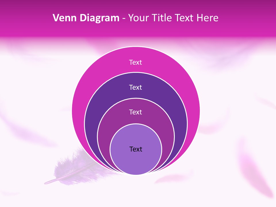 A Purple Feather Is Flying In The Air PowerPoint Template