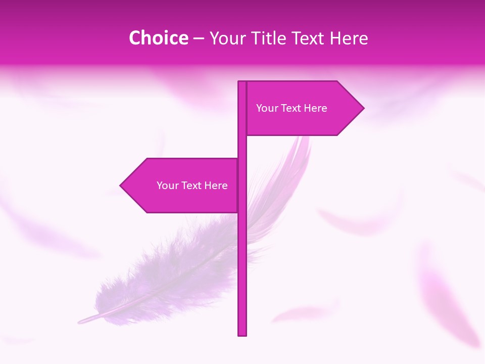 A Purple Feather Is Flying In The Air PowerPoint Template